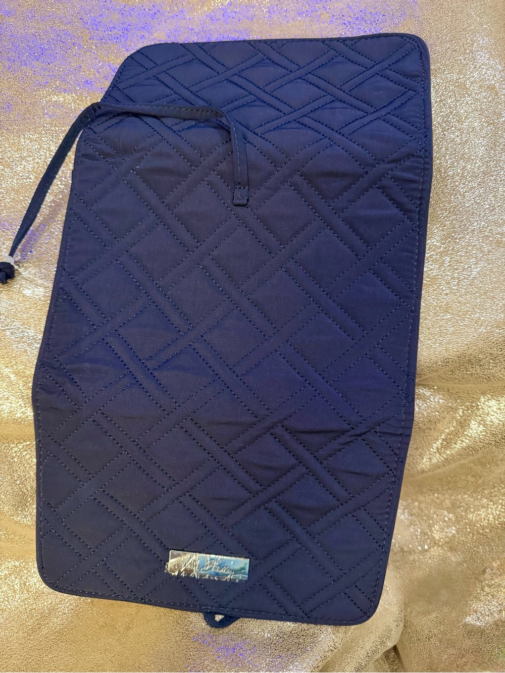 Vera Bradley Quilted Navy Travel Jewelry Organizer Bag